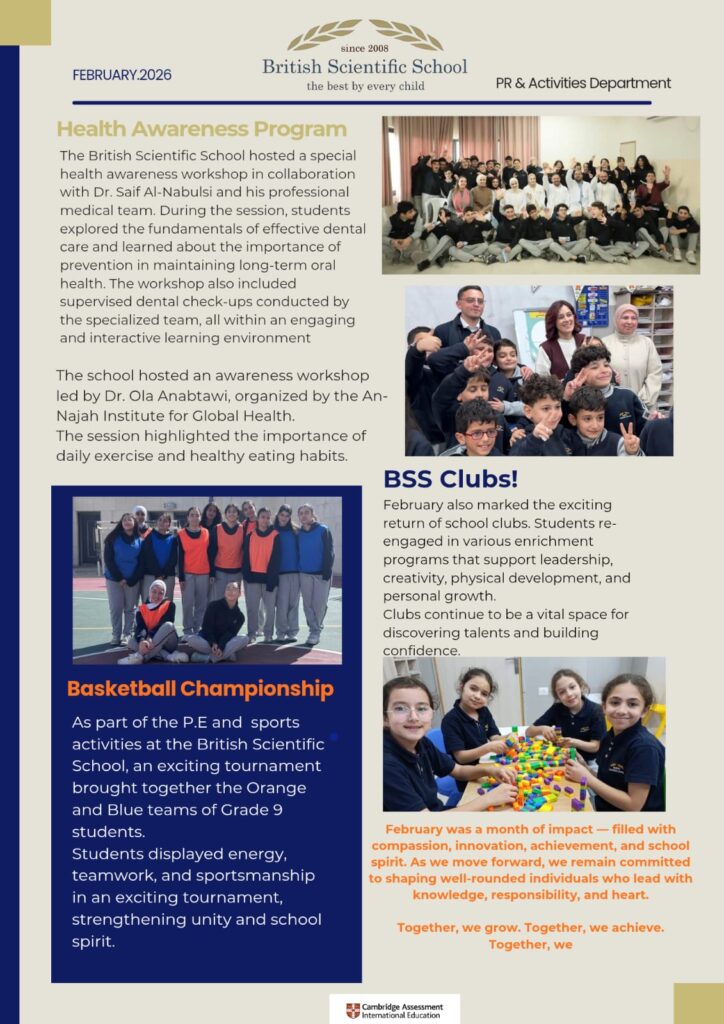 BSS February Highlights health awareness and school clubs