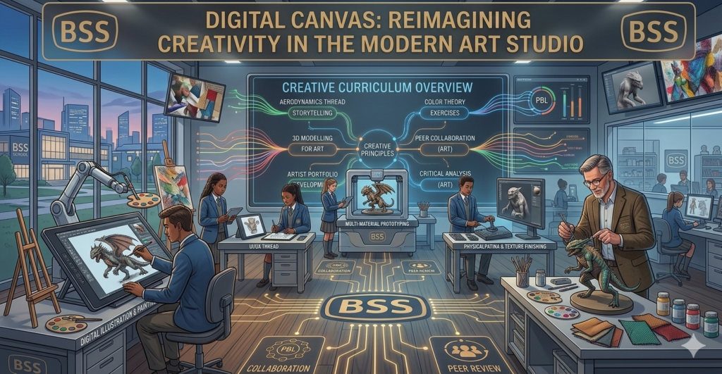 Digital art and creativity lesson at British Scientific School