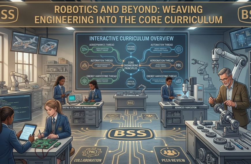 Teacher Blog Students learning robotics and engineering concepts in class